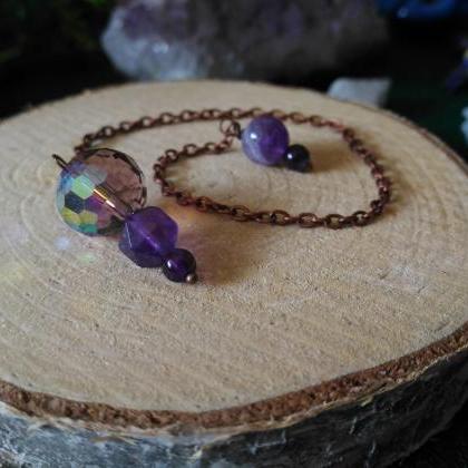 Purple Gemstone Pendulum, Amethyst Third Eye..
