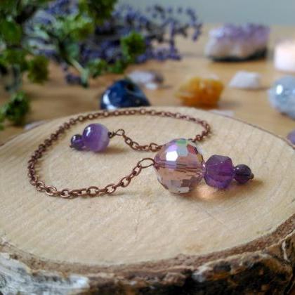 Purple Gemstone Pendulum, Amethyst Third Eye..
