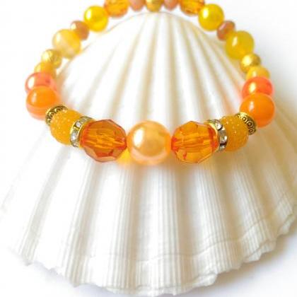 Yellow Orange Jewelry Set, Happy Earrings And..