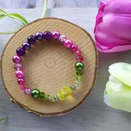 Spring Collection: Green Pink Purple Stretch..