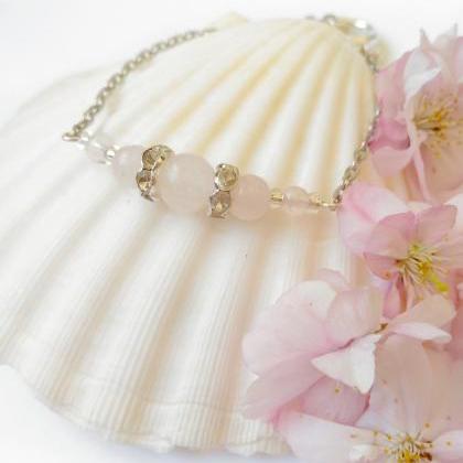 Rose Quartz Bracelet, May Birthstone Bracelet,..