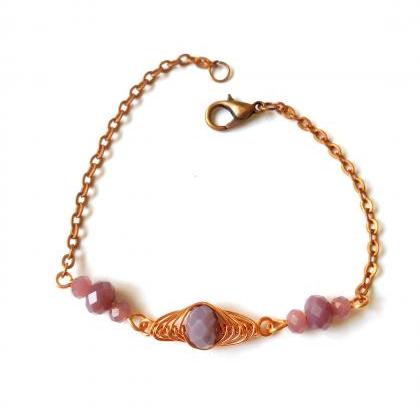Bohemian Stacking Bracelet, Lavender Purple And..