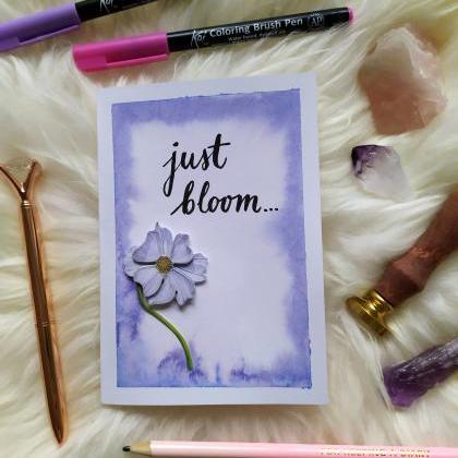 Purple Motivation 3d Greeting Card, Floral..