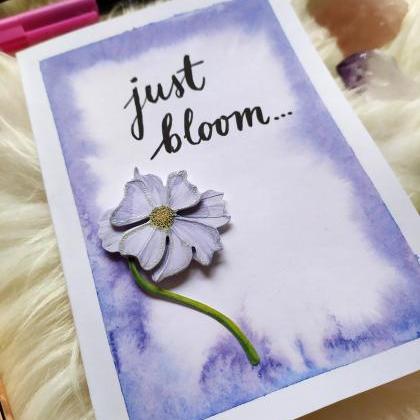 Purple Motivation 3d Greeting Card, Floral..