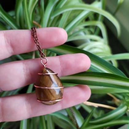 Wire Wrapped Brown Tiger's Eye..