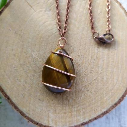 Wire Wrapped Brown Tiger's Eye..