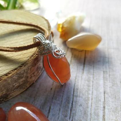 Spring Collection: Wire Wrapped Faceted Carnelian..