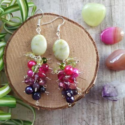 Spring Collection:green Pink Purple Cluster..