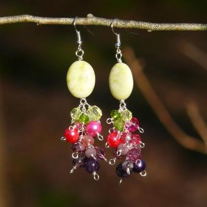 Spring Collection:green Pink Purple Cluster..
