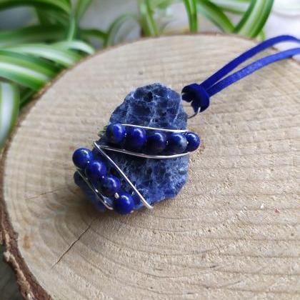 Spring Collection: Wire Wrapped Raw Sodalite And..