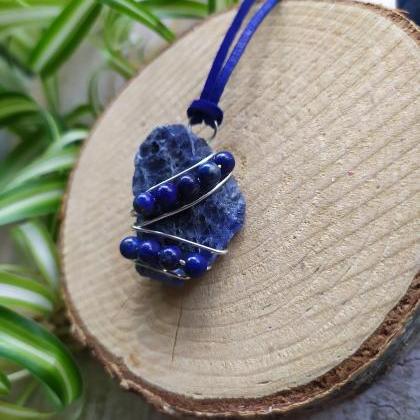 Spring Collection: Wire Wrapped Raw Sodalite And..