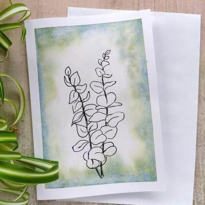 Botanical Watercolor Greeting Card For Her,..